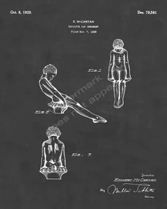1929 Packard Motor Car Adonis Hood Ornament Patent Print - Chalkboard - Bild 1 von 7