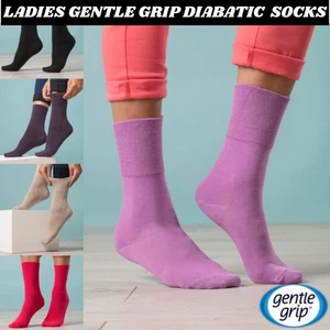 Ladies Gentle Grip Diabetic Soft Top Better Blood Circulation Cotton Rich Socks - Picture 1 of 13