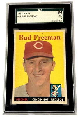 1958 Topps #27 Bud Freeman Cincinnati Redlegs (SGC 7 casi nuevo) Foto 1 de 2
