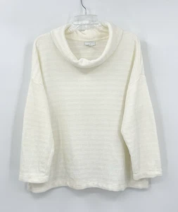J JILL Capucha Cuello Suéter Jersey Manga Larga Tejido Informal Cómodo Marfil XL - Imagen 1 de 6