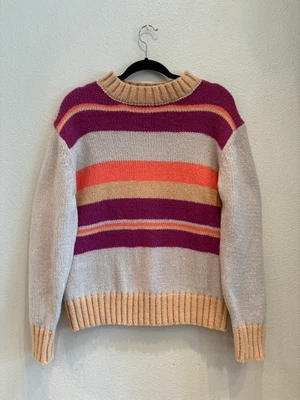 New Easel Women's Clothing Chunky Knit Pullover Striped Sweater Size Small - Image 1 of 4
