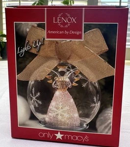 Lenox Wonder Ball Christmas Angel Lit Ornament Color Changing Glass Globe w/Box - Picture 1 of 7