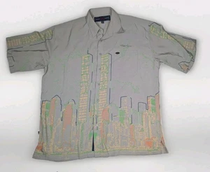 Phat Farm Button Up Shirt World Trade Center 9/11 Twin Towers Mens Size 2XL Gray - Picture 1 of 14
