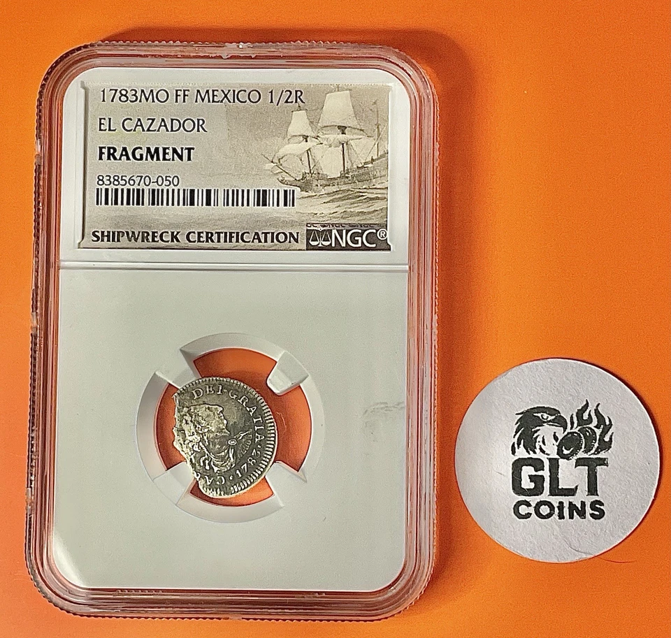 NGC Mexico 1/2 Real ✦ EL CAZADOR Shipwreck Silver ✦ Sunken Treasure - Image 1 of 4