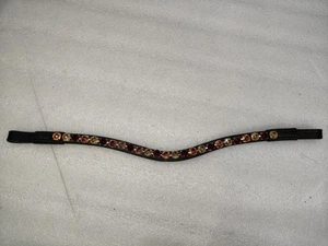 Equestrian 3 Clear Crystal Stoned Leather Bridle Browband For Horse bridle. - Picture 1 of 9