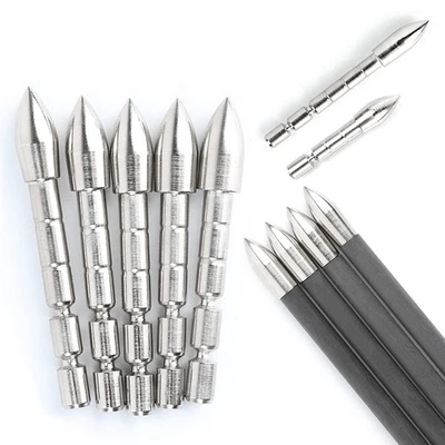 12X Archery Arrowhead 60-120gr Insert Point ID4.2 Arrow Shaft Bow Target Hunting - Image 1 of 4