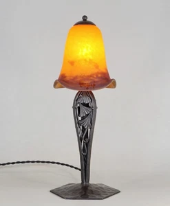 DEGUE : FRENCH 1930 ART DECO LAMP wrought iron ........... lampe muller era - Picture 1 of 9