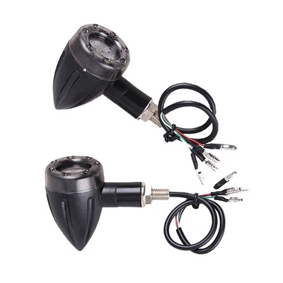 Luz intermitente LED ámbar de señal de giro para motocicleta para Harley Honda Suzuki Yamaha Foto 1 de 4
