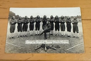 Cartolina foto reale vintage anni 20 30 House of David squadra di baseball in bianco e nero Michigan - Foto 1 di 9