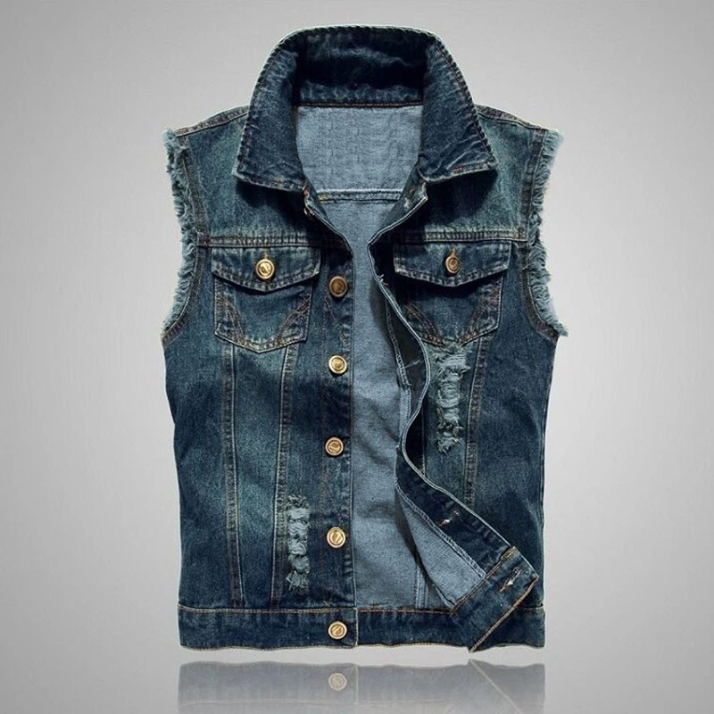 JACK & JONES Herren Jeansweste – Klassische Weste Mit Elastikbund | Regular Fit, Weiche Haptik