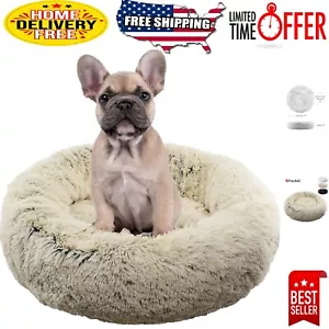 Waterproof, Fluffy Donut Cuddler Bed for Small Pets - Ideal for Dogs & Cats - Picture 1 of 10