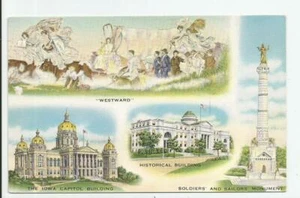En todo lo que es bueno, Iowa ofrece la mejor postal Capitol Westward mural IA - Imagen 1 de 2