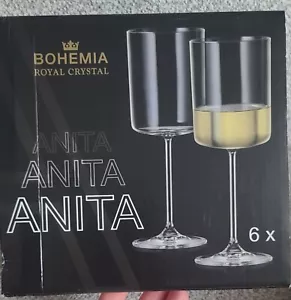 Bicchieri bianchi Boemia Royal Crystal Anita confezione da 6 pezzi 10 oz. 300 ml. - Foto 1 di 7