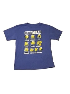 Despicable Me Minion Blue Short Sleeve Today I Am Graphic T-Shirt Kids M (8) - Picture 1 of 4
