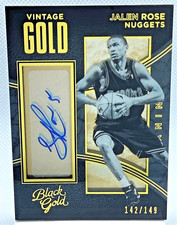 /149 Jalen Rose Auto 2015-16 Black Gold Vintage Autograph Denver Nuggets Acetate