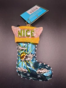 Christopher Radko European Glass Nice N Naughty Glass Ornament  - Picture 1 of 4