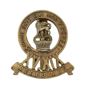 Insignia de gorra de húsares 15/19 de Queens Crown bi metal - Imagen 1 de 1