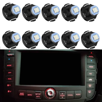 10Pcs Red Neo Wedge Dash A/C Climate Control LED Bulbs For 2004-2008 Acura TL - Image 1 of 4