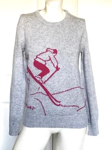 NEW JET SET GRAY 100% SKI CASHMERE CREW NECK SWEATER SIZE: 0 / S - Picture 1 of 8
