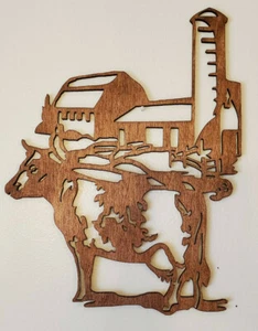 Beautiful Custom made Cow With Barn accent for your picture arrangements.  - Picture 1 of 3