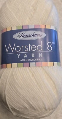 HERRSCHNERS WORSTED #4  Yarn , 8 ounces White Color 489 Yards  - Image 1 of 3