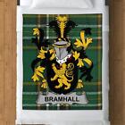 Bramhall Irish Surname Coat of Arms Blanket, Irish National Tartan Throw, Family