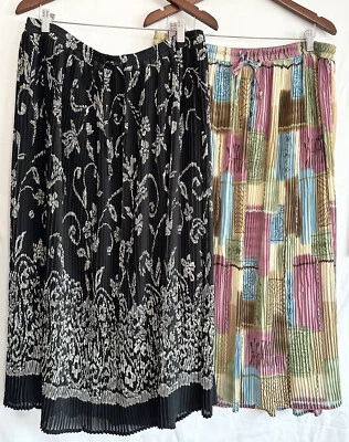 Alfred Dunner 2Pc Skirts Womens 16W Maxi Lined Pull On Elastic Waist Vintage - Image 1 of 4