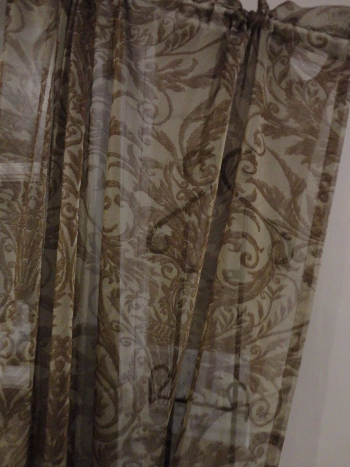 BURLINGTON LIGHT DARK BROWN 100% POLYESTER PANEL SHEER 50 X 84" - Image 1 of 4