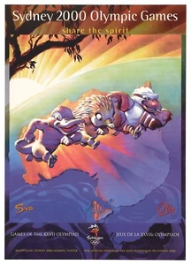 OFFICIAL SYDNEY OLYMPICS 2000 POSTER IN HOUSING TUBE / SEALED / UNOPENED MASCOTS - Picture 1 of 1