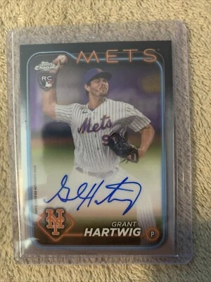 GRANT HARTWIG 2024 Topps Chrome #RA-GH Rookie AUTO RC New York Mets - Image 1 of 2