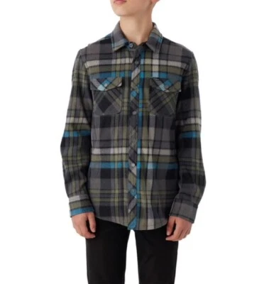 Camisa O’NEILL Junior Boys Glacier xadrez superfleece FA3204206 GRY tamanho grande $55 - Imagem 1 de 4