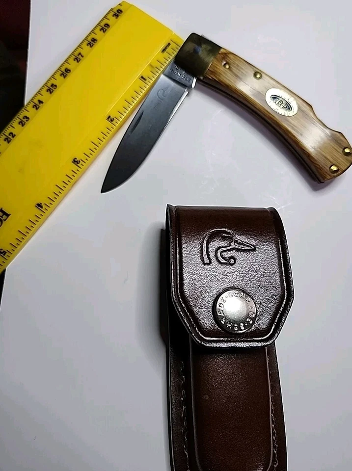 CUCHILLO SCHRADE EE. UU. PATOS ILIMITADO LATÓN REFUERZO LB MADERA BRUIN Edición Limitada Foto 1 de 4