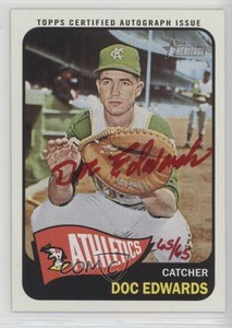 2014 Topps Heritage Real One Auto Red Ink /65 Doc Edwards #ROA-DE Auto