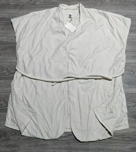 OFF WHITE Giacca da giorno nuova adulto più OSFM bianco sporco con cintura aperta MORBIDA