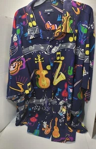 Koman Music Instruments Button Up Polyester Shirt Mens 4x #128 - Picture 1 of 5