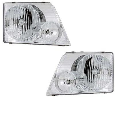 Para 02-05 Explorer 4 Puertas Faro Faro Halógeno Luz Cabeza con Bombilla JUEGO PAR Foto 1 de 4