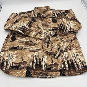 FIELD TESTED BY OUTDOOR LIFE MENS BROWN LONG SLEEVE SHIRT W/LABS & DUCKS - Picture 1 of 14