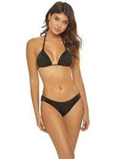Pilyq Ribbed Black Bikini Bottom Sz Small Teeny Basic
