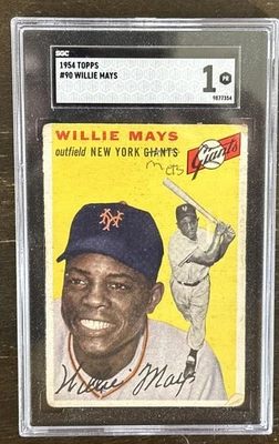 1954 Topps #90 Willie Mays New York Giants HOF SGC 1 PR - Image 1 of 2
