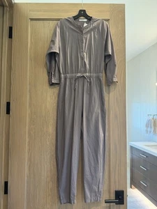 NWT STATESIDE Cotton Poplin Henley Jumpsuit In Taupe Size Small - Picture 1 of 6