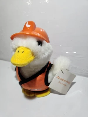 AFLAC 6 英寸建筑工人鸭毛绒橙色帽子和背心 — 第 1/4 张图片