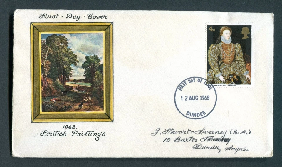 1968 CORNFIELD by Constable 4d Queen Elizabeth FDC. Paintings. Dundee - Image 1 of 1