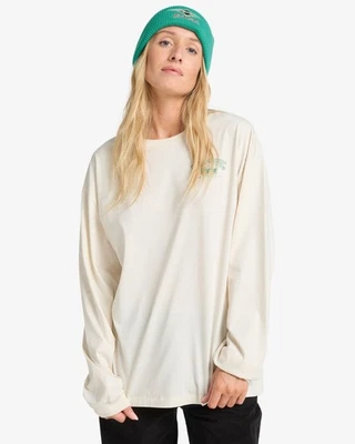 BILLABONG - Womens Paradise Arch Long Sleeve T-Shirt - White Cap - Casual Tee - Image 1 of 4