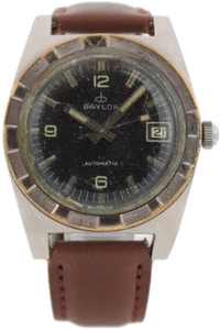 Vintage Baylor 10466 Diver Date Men's Automatic Wristwatch AS 1903 Swiss Steel - Picture 1 of 4