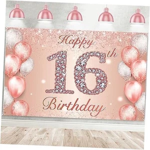 Happyth Birthday Rose Gold Banner Cheers to Years Old Backdrop Confetti 16 - Picture 1 of 8