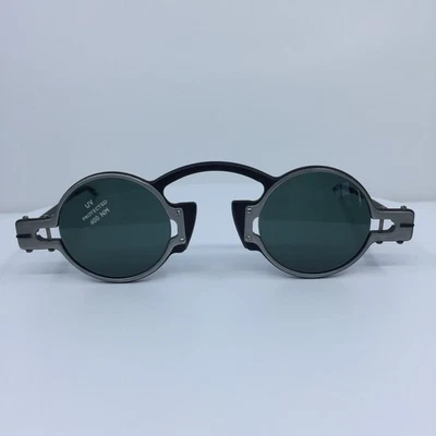 New Vintage Revue Sunglasses Revue M. Modem c. 203 Silver & Black 41-29mm Italy - Изображение 1 из 4