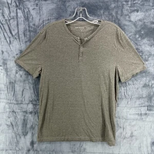 John Varvatos USA Henley Shirt Men’s Medium Olive Green Cotton Casual Rock Star - Picture 1 of 9