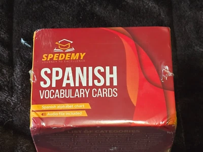 Spedmy SPANISH VOCABULARY CARDS-Spanish Flash Cards for Adults, - - Image 1 of 4
