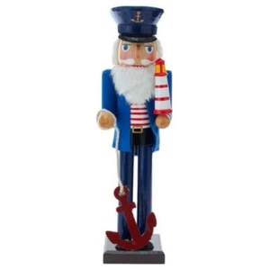 Sailor with Anchor and Lighthouse Wooden Christmas Nutcracker 15 Inch - Picture 1 of 1