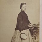 Victorian Photo Cdv Pretty Lady Hair Dress Coat Fashion Trindall Haverford West